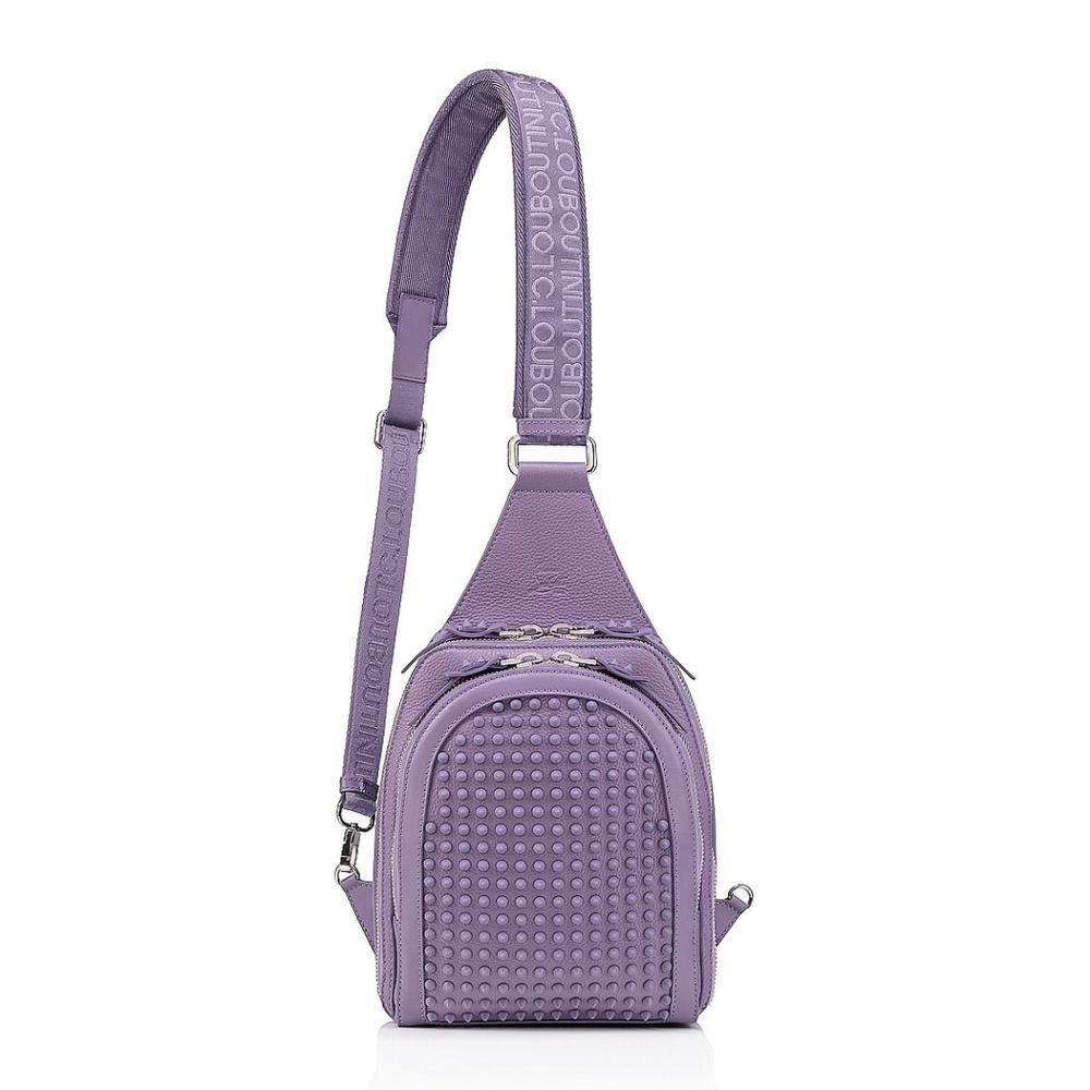 Christian Louboutin Loubifunk Sling Bag Purple Leather New